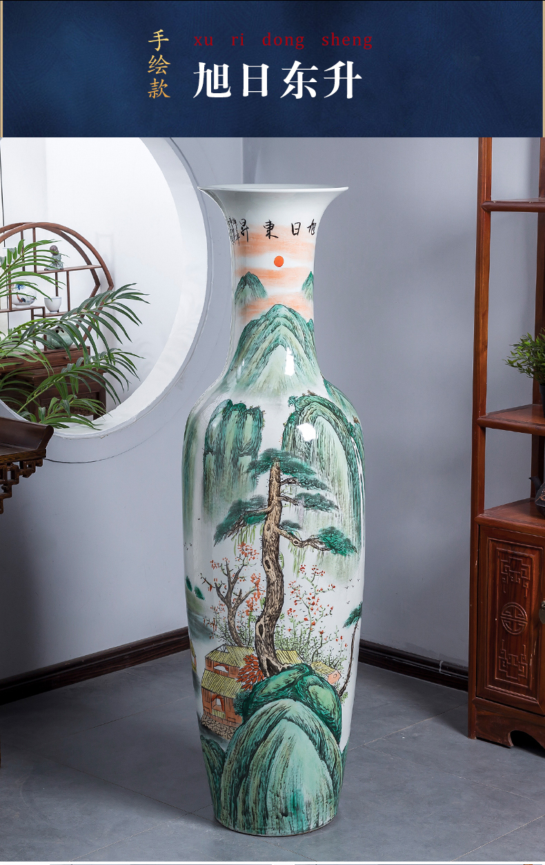 Jingdezhen ceramics hand - made big vase landed on furnishing articles of Chinese style decoration for opening gifts to heavy large living room