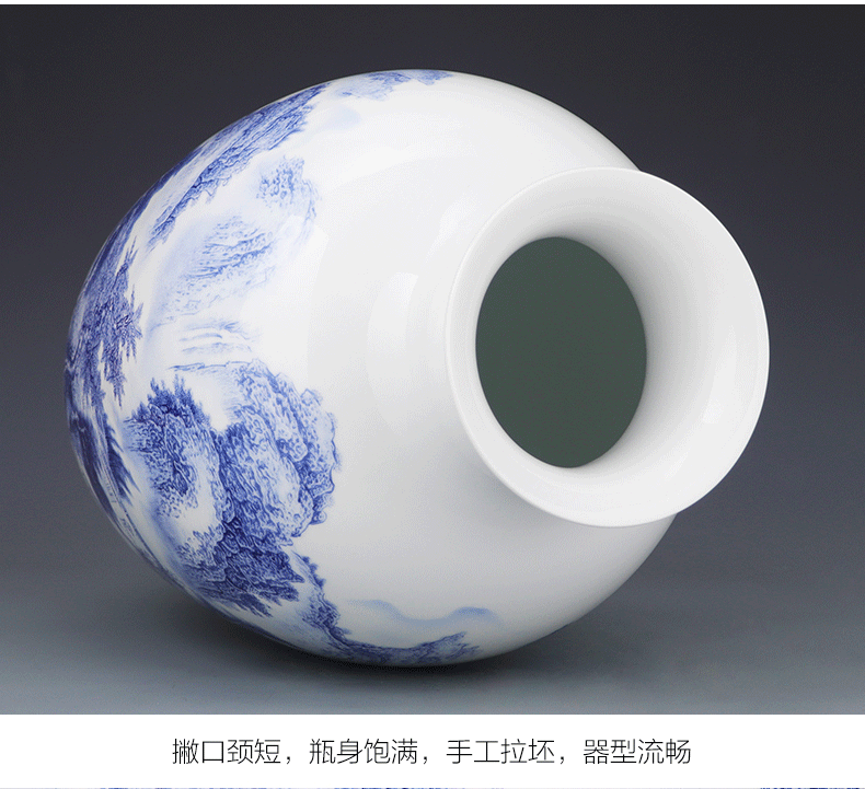 Jingdezhen blue and white porcelain vases, pottery and porcelain sitting room place flower arranging Chinese style household adornment porcelain of TV ark