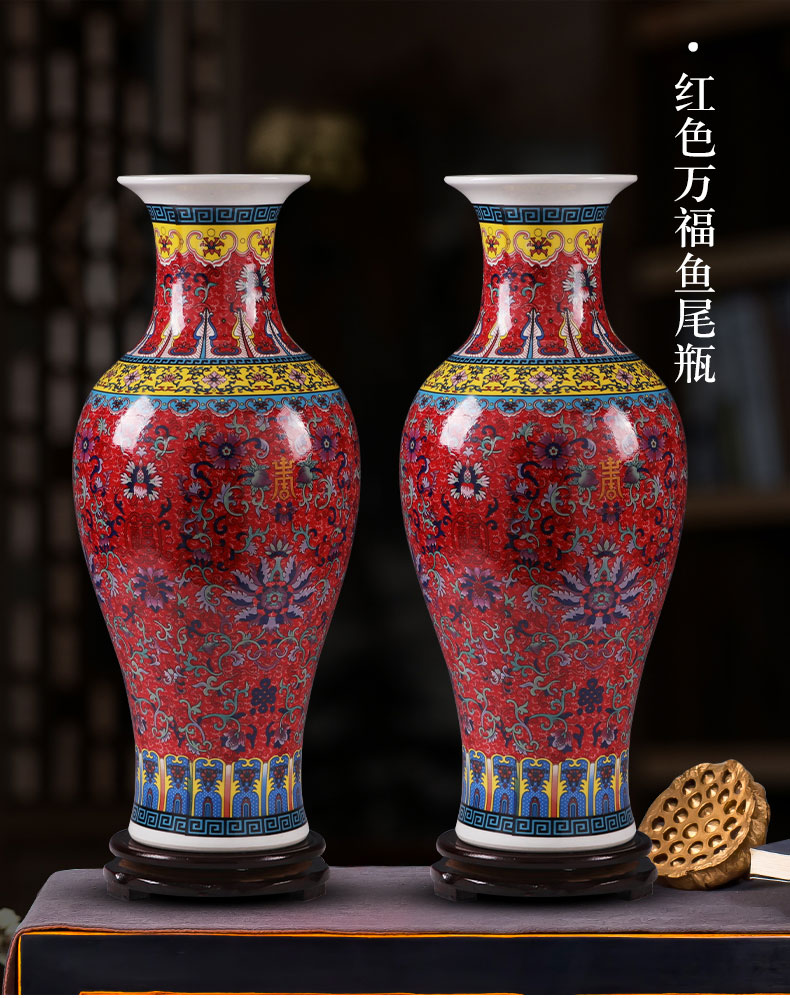 Jingdezhen ceramics of large vase large furnishing articles sitting room flower arranging porcelain Jane European - style decorative household items