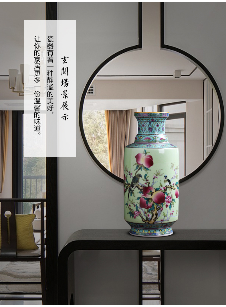 Jingdezhen ceramics ceramic vase furnishing articles laozi through the home TV ark adornment style restoring ancient ways is the living room