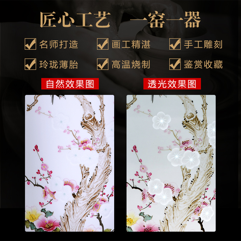 Jingdezhen ceramics manual hand - made vases, flower arrangement of Chinese style living room home TV ark adornment housewarming gift