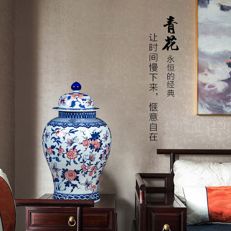 The General hand - made of blue and white porcelain of jingdezhen ceramics youligong tank storage tank by hand antique Chinese style household act the role ofing is tasted