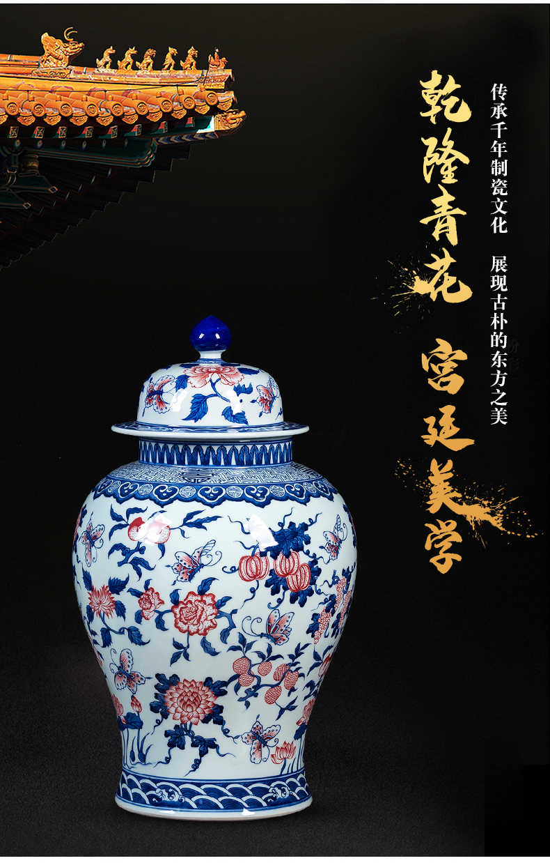 The General hand - made of blue and white porcelain of jingdezhen ceramics youligong tank storage tank by hand antique Chinese style household act the role ofing is tasted