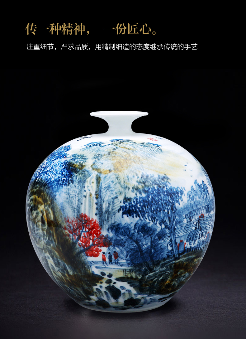 Jingdezhen porcelain vases, pottery and porcelain hand - made scenery of Chinese style living room rich ancient frame TV ark, home furnishing articles