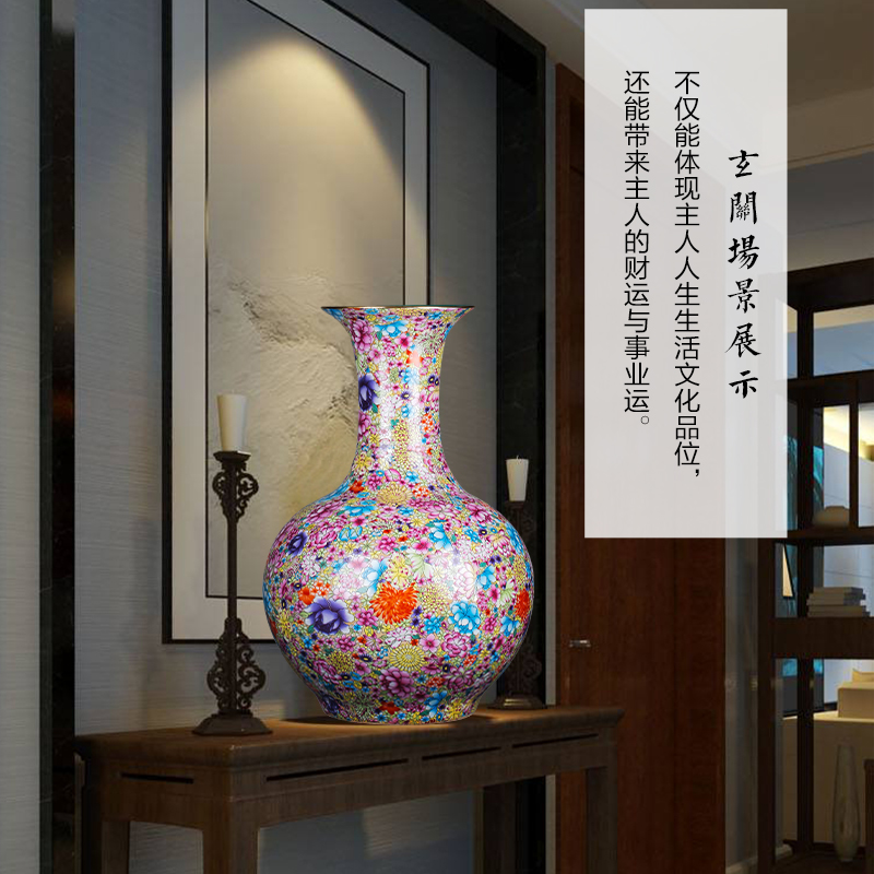 Jingdezhen ceramics vase landing large gourd sitting room flower arranging modern furnishing articles porcelain home decoration