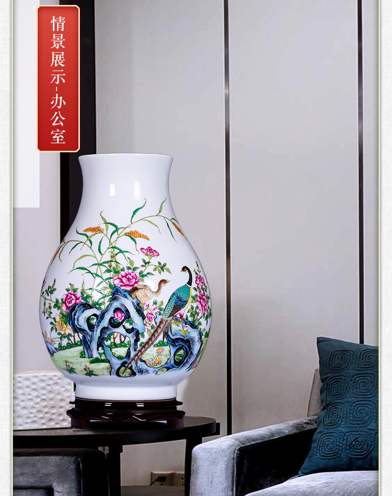 New Chinese style household jingdezhen ceramics powder enamel vase expressions using keep lucky bamboo flower arrangement sitting room adornment is placed