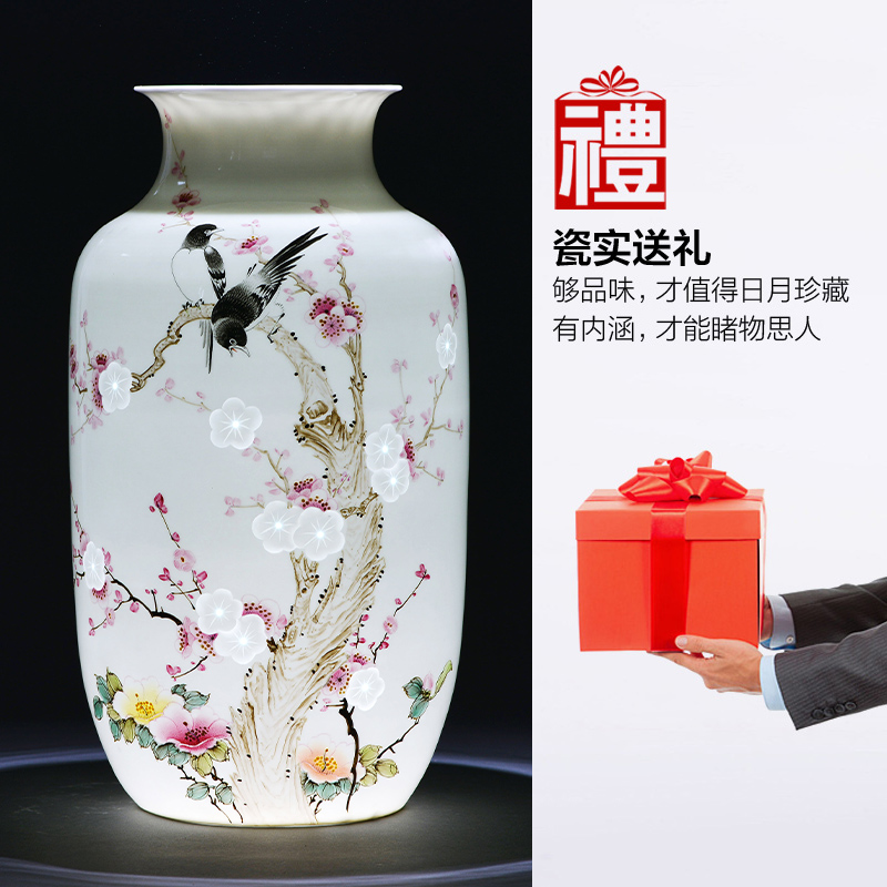 Jingdezhen ceramics manual hand - made vases, flower arrangement of Chinese style living room home TV ark adornment housewarming gift
