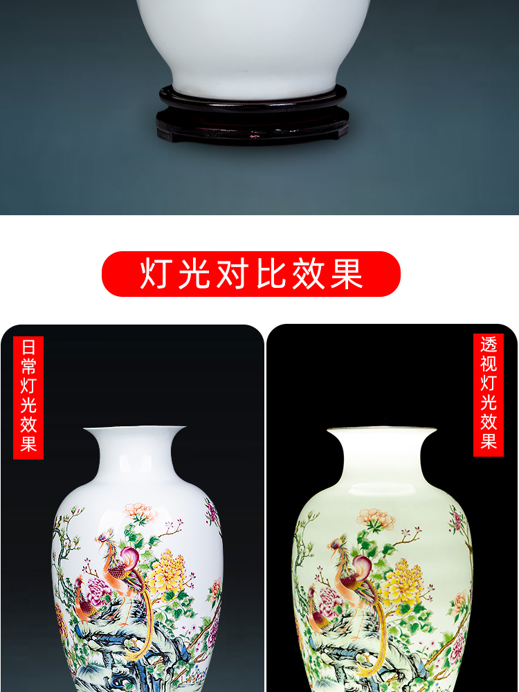 Jingdezhen ceramics powder enamel vase of TV ark, wine bottle of Chinese flower arrangement sitting room household adornment furnishing articles