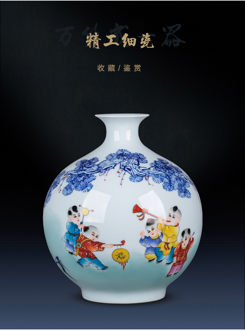 Jingdezhen ceramics hand - made vases pomegranate bottle flower arranging Chinese ancient frame sitting room TV ark, act the role ofing is tasted furnishing articles