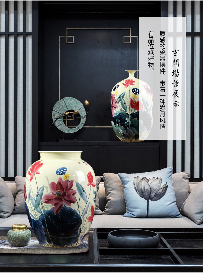 Jingdezhen ceramic vase hand - made craft porcelain bottle gourd vases son sitting room of Chinese style household adornment place adorn article