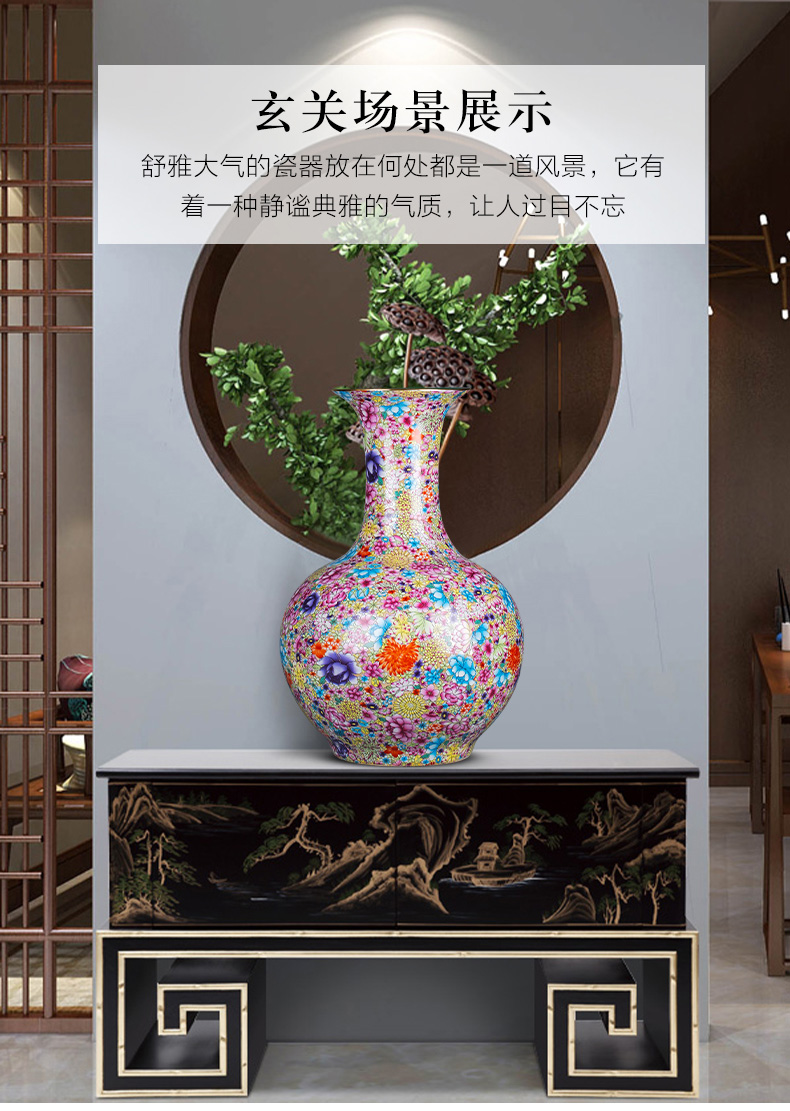 Jingdezhen ceramics vase landing large gourd sitting room flower arranging modern furnishing articles porcelain home decoration