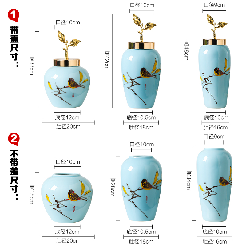 Jingdezhen ceramic vase new Chinese I home furnishing articles dried flower arranging flowers sitting room TV cabinet table decorations