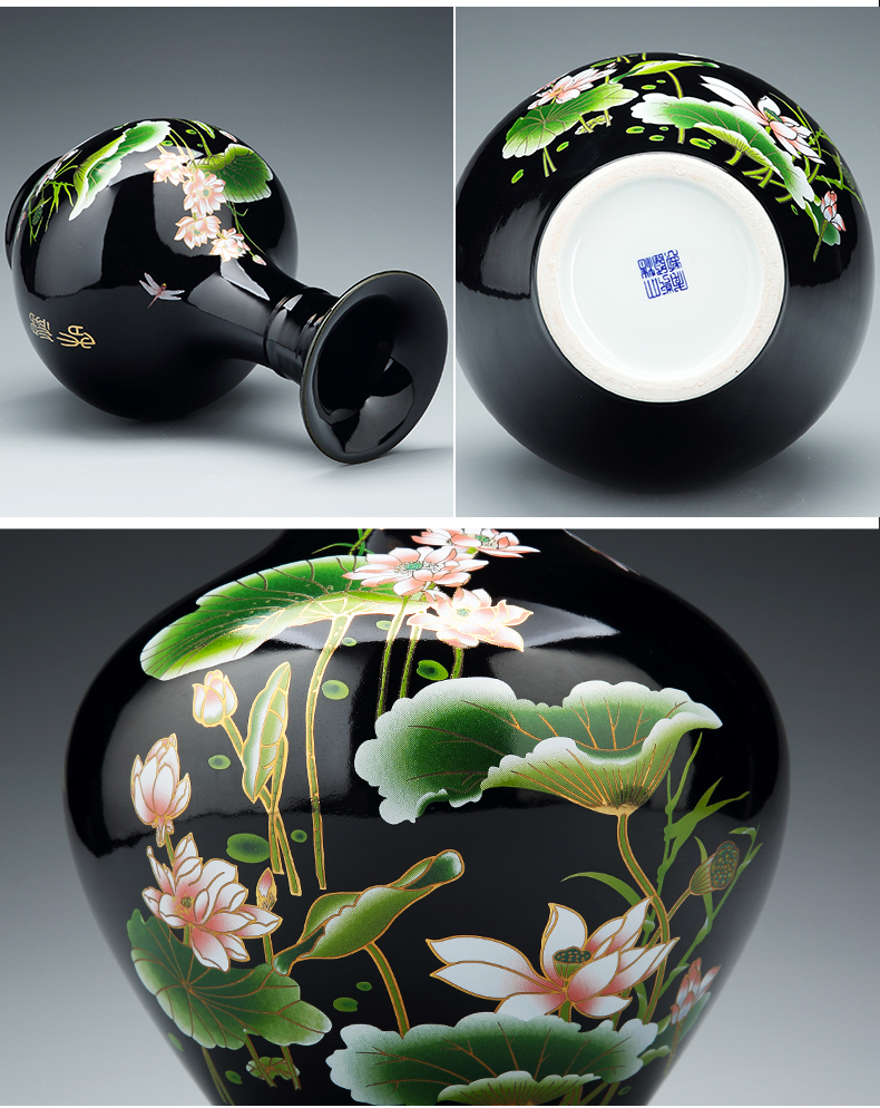 Jingdezhen ceramics large vase furnishing articles sitting room flower arranging Chinese style household porcelain of TV ark, wine accessories