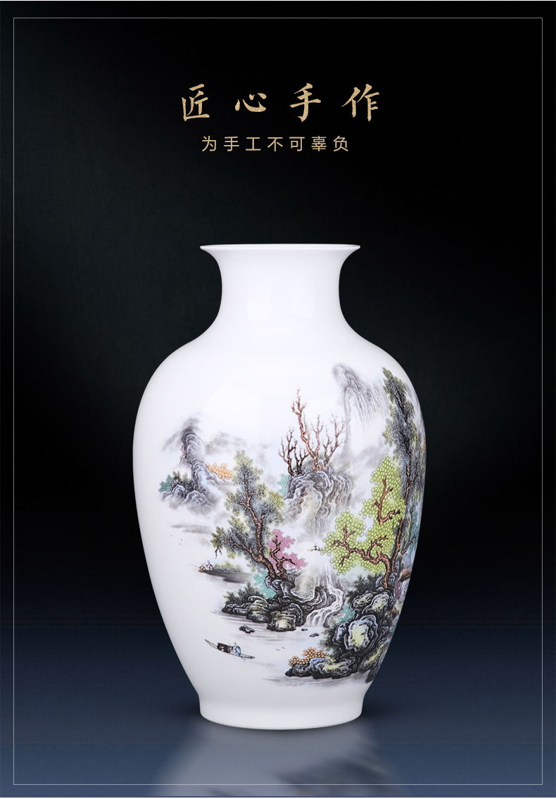 Jingdezhen porcelain vases, pottery and porcelain furnishing articles pastel landscapes of new Chinese style household flower arranging wine sitting room adornment