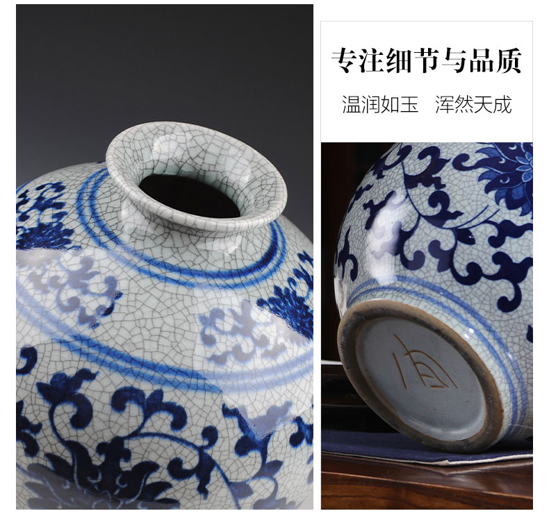 Archaize crack of jingdezhen ceramics up vase manual pomegranate bottle creative Chinese style restoring ancient ways household act the role ofing is tasted