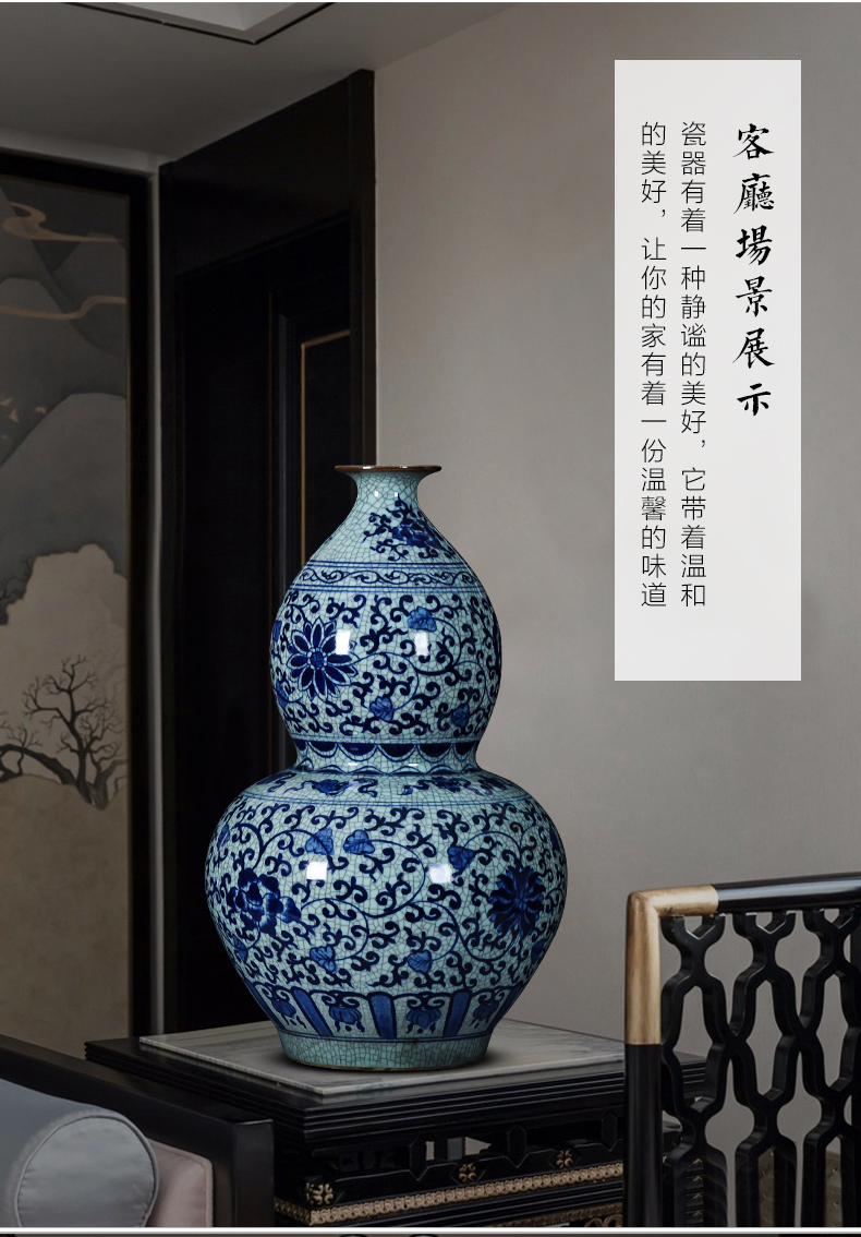 Jingdezhen ceramics hand - made archaize kilns were sitting room ground restoring ancient ways of blue and white porcelain vase large furnishing articles ornaments