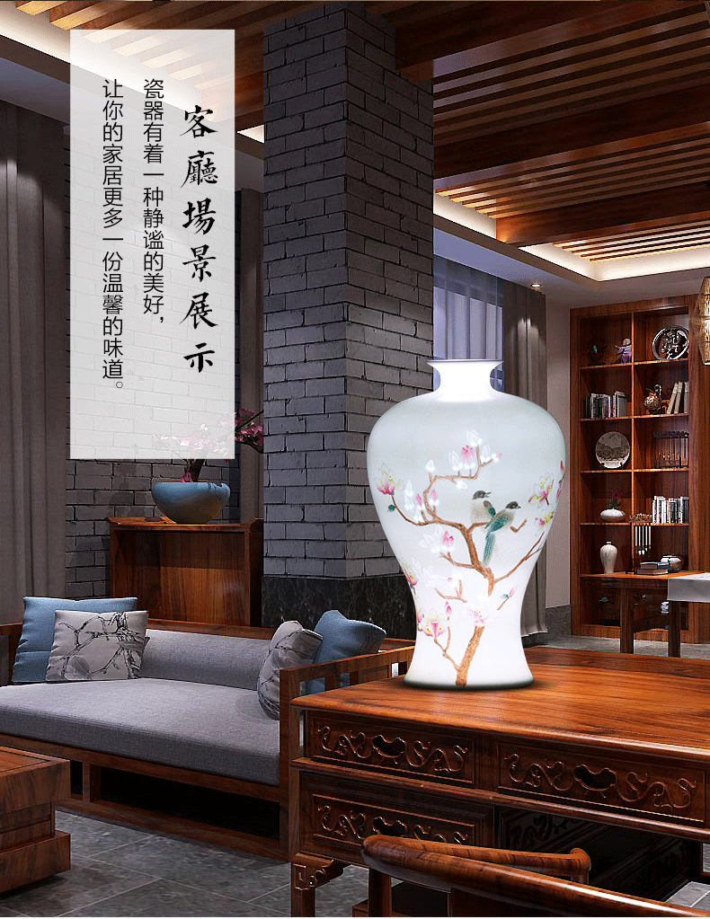 Jingdezhen ceramic hand - made vases, sitting room of Chinese style household porcelain bottle knife clay flower arrangement craft ornaments furnishing articles