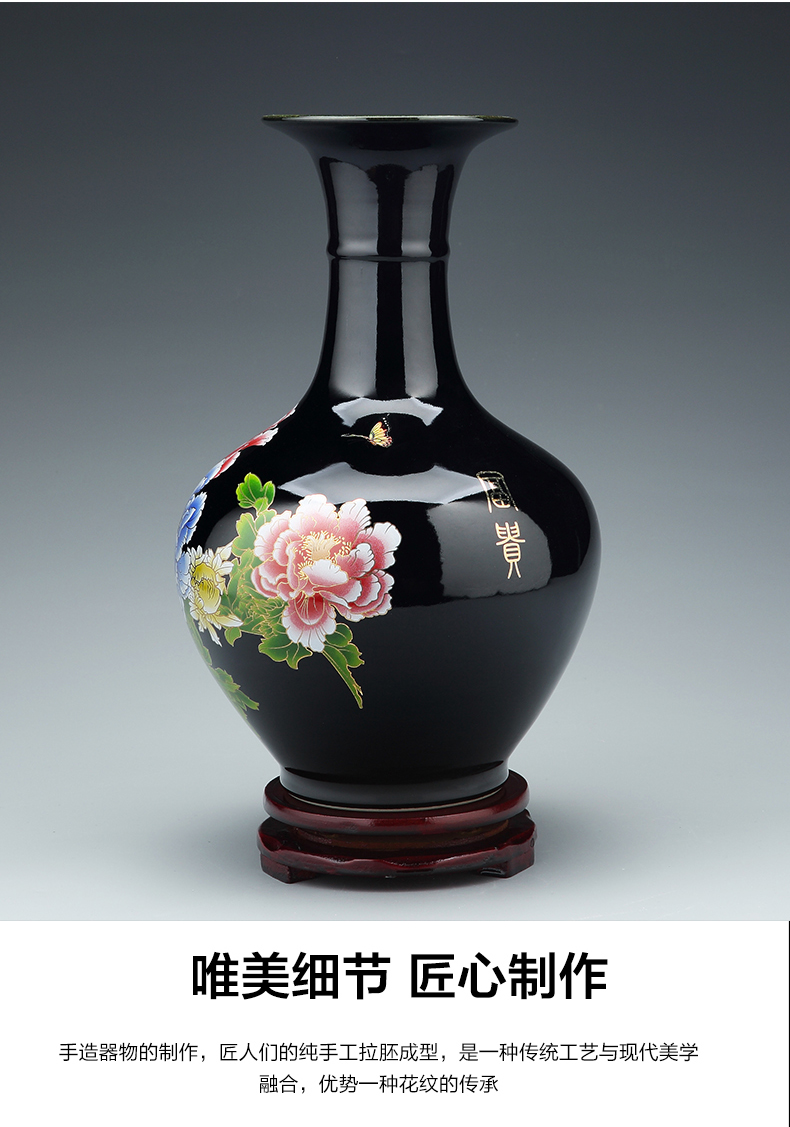 Jingdezhen ceramics large vase furnishing articles sitting room flower arranging Chinese style household porcelain of TV ark, wine accessories