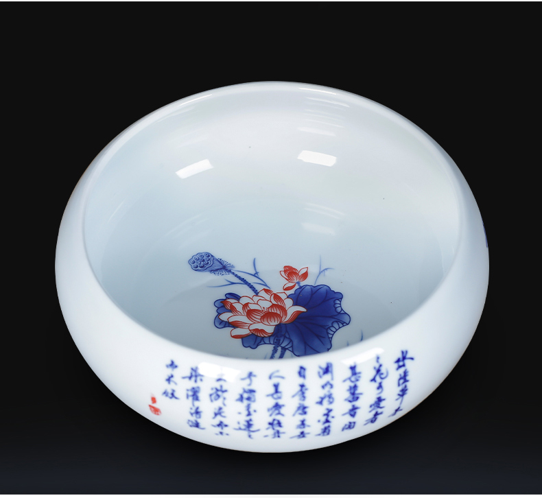 Hong xuan jingdezhen ceramic ashtray creative writing brush washer from Chinese style household porcelain tea house furnishing articles home office supplies