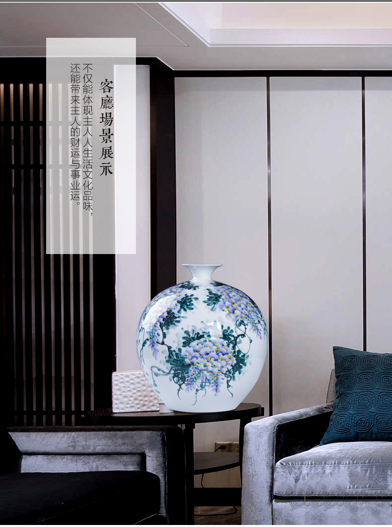 Under the jingdezhen ceramics glaze color manual hand - made sabingga sukdun dergici jimbi pomegranate porcelain vase sitting room adornment is placed