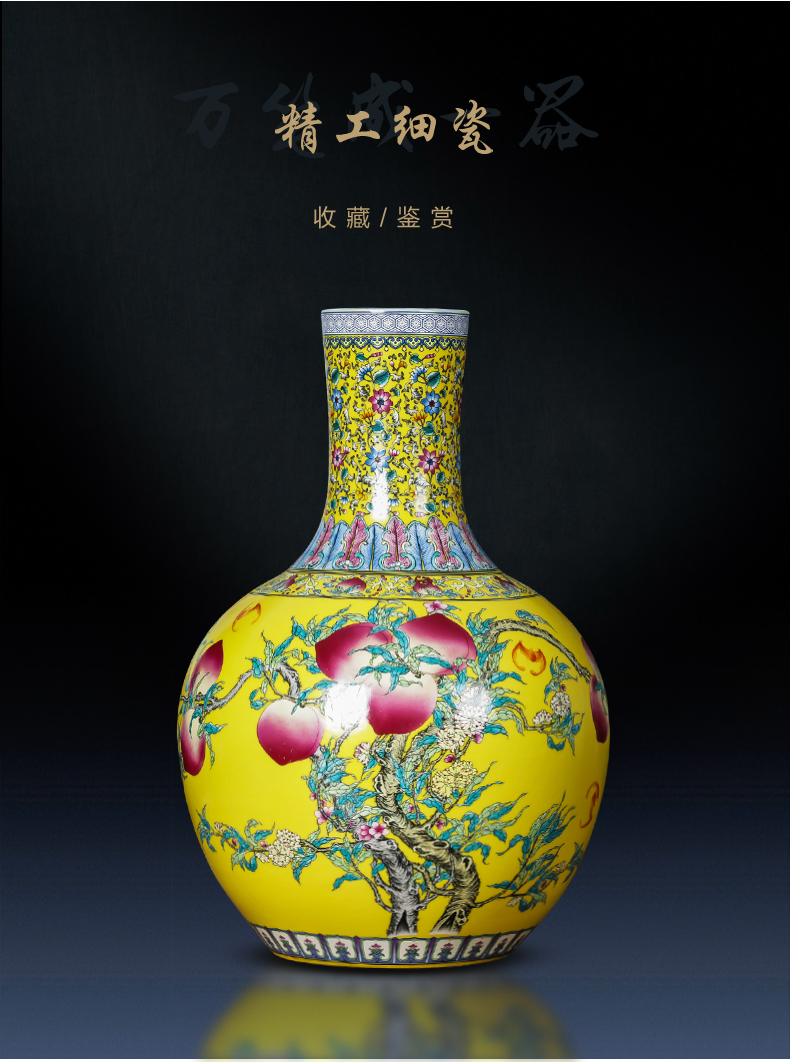 Jingdezhen ceramics vase furnishing articles, the Chinese yellow emperor ancient frame tree mattress in the sitting room porch decoration