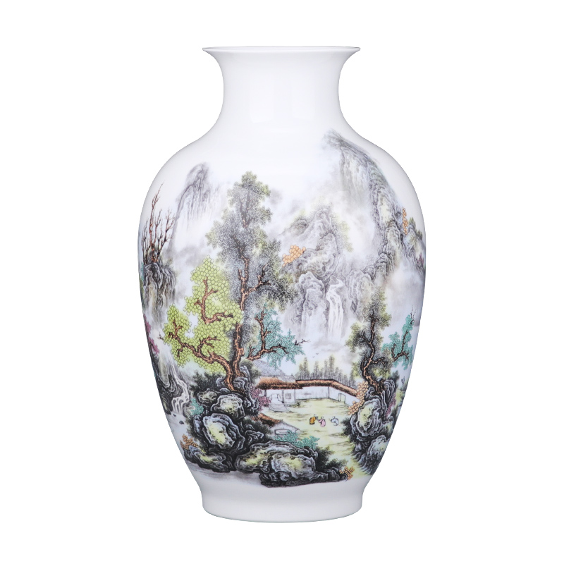 Jingdezhen porcelain vases, pottery and porcelain furnishing articles pastel landscapes of new Chinese style household flower arranging wine sitting room adornment