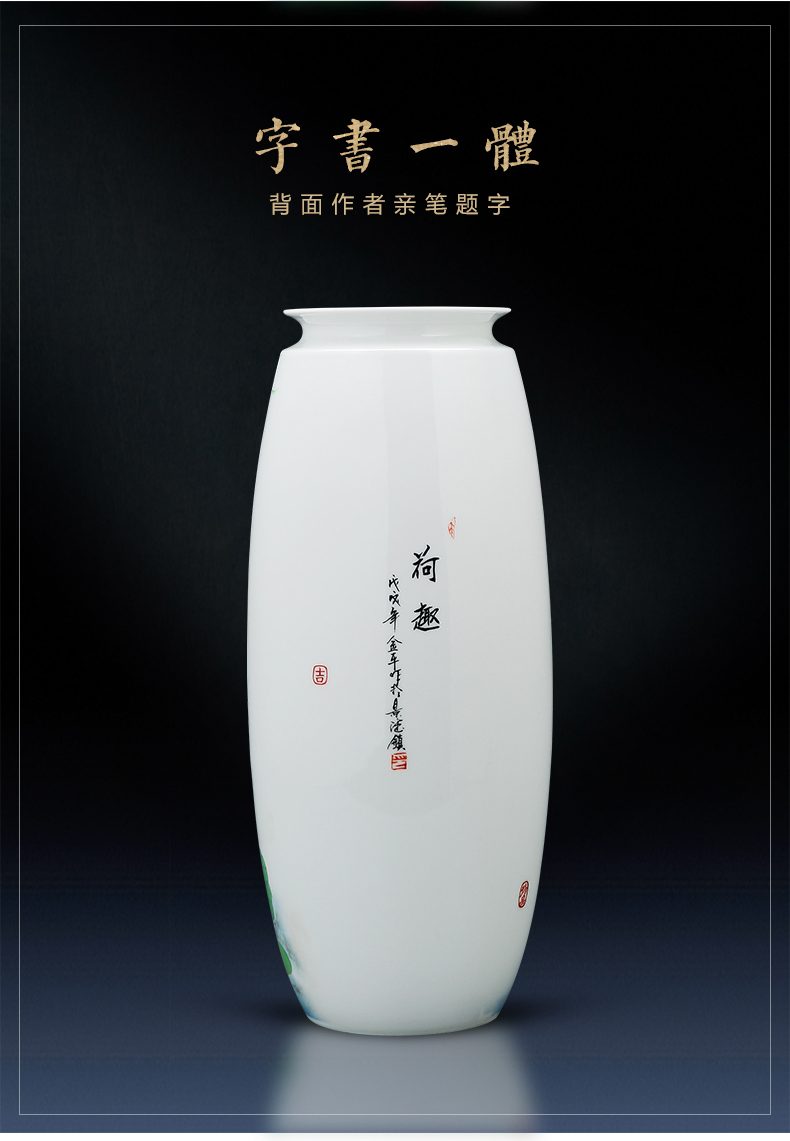 Jingdezhen porcelain hand - made ceramic vase furnishing articles sitting room of the new Chinese style household flower arranging TV ark adornment porcelain