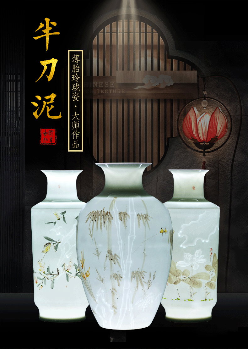 Jingdezhen ceramics manual hand - made vases under glaze color porcelain insulator knife clay flower arrangement sitting room place, household act the role ofing is tasted