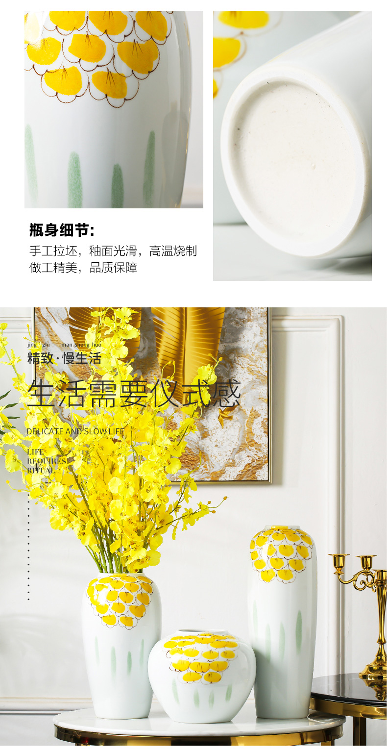 Jingdezhen porcelain vases, ceramic creative furnishing articles sitting room put the dried flower implement new Chinese style household adornment ornament