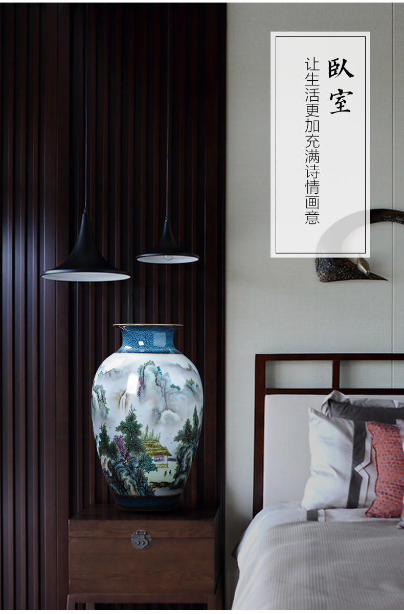 Pastel landscapes of jingdezhen ceramics vase furnishing articles idea gourd bottle of flower arrangement sitting room adornment of Chinese style household act the role ofing is tasted