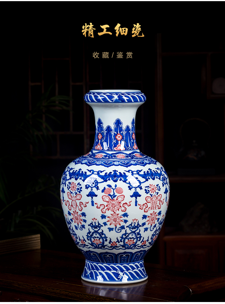 Jingdezhen ceramics manual hand - made porcelain of archaize youligong sweet of blue and white porcelain vase household act the role ofing is tasted furnishing articles