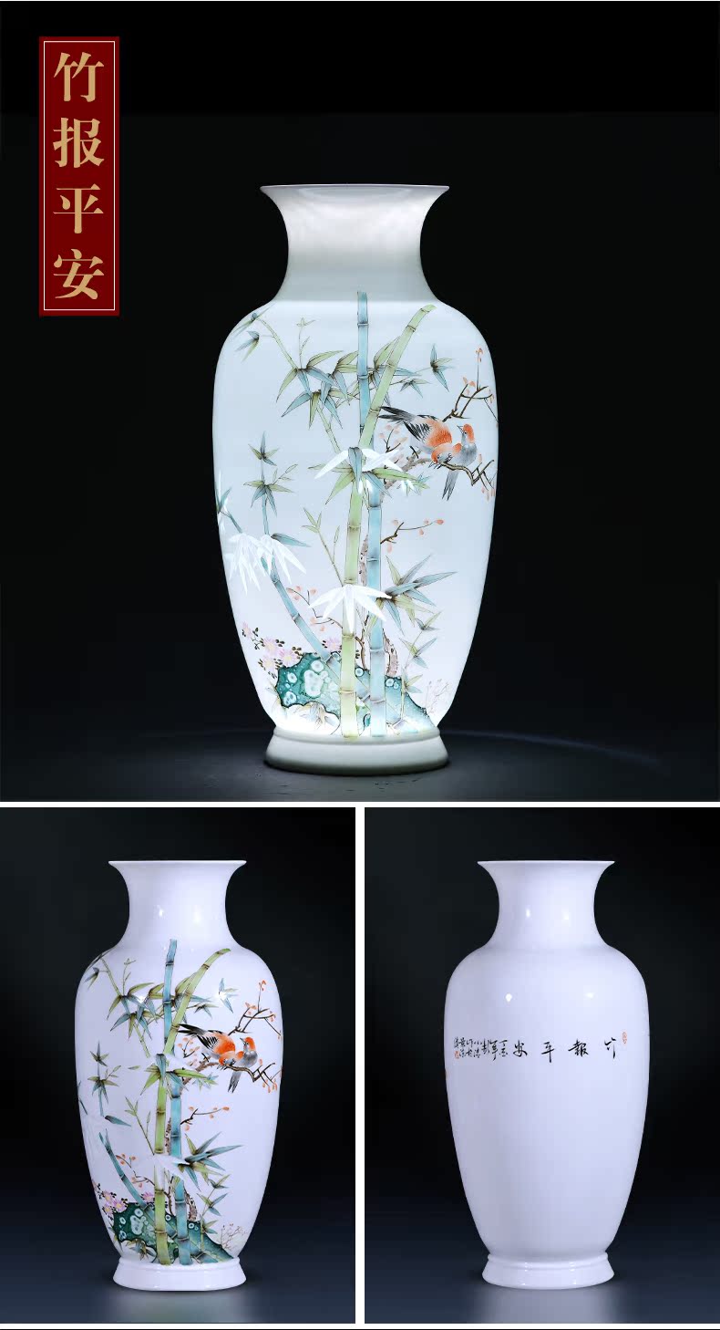 Jingdezhen ceramics manual hand - made vases, flower arrangement of Chinese style living room home TV ark adornment housewarming gift
