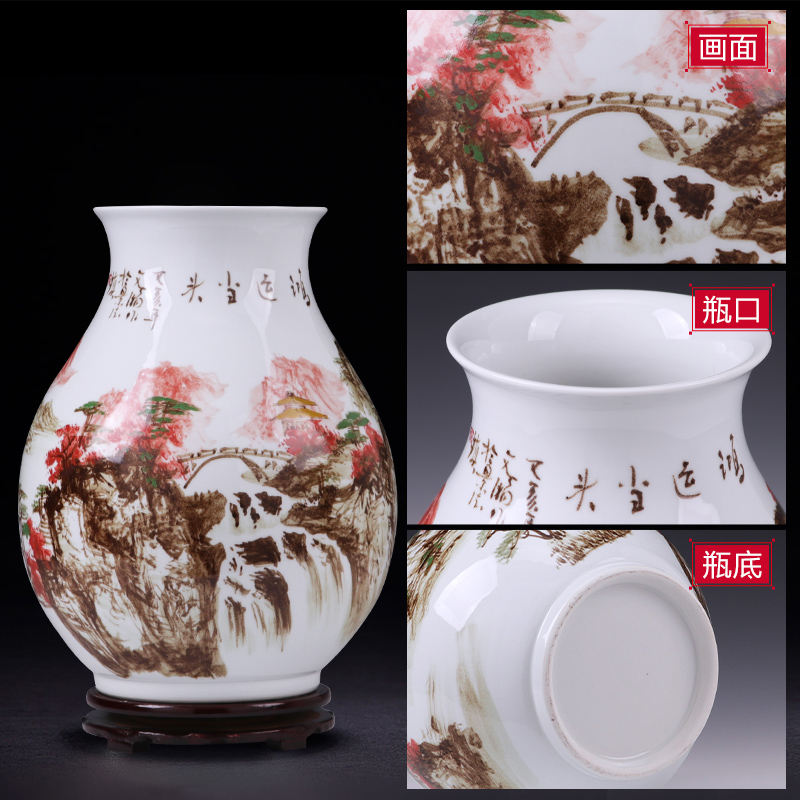 Jingdezhen ceramic vase furnishing articles manual hand - made porcelain porcelain much luck son Chinese style household act the role ofing is tasted in the living room