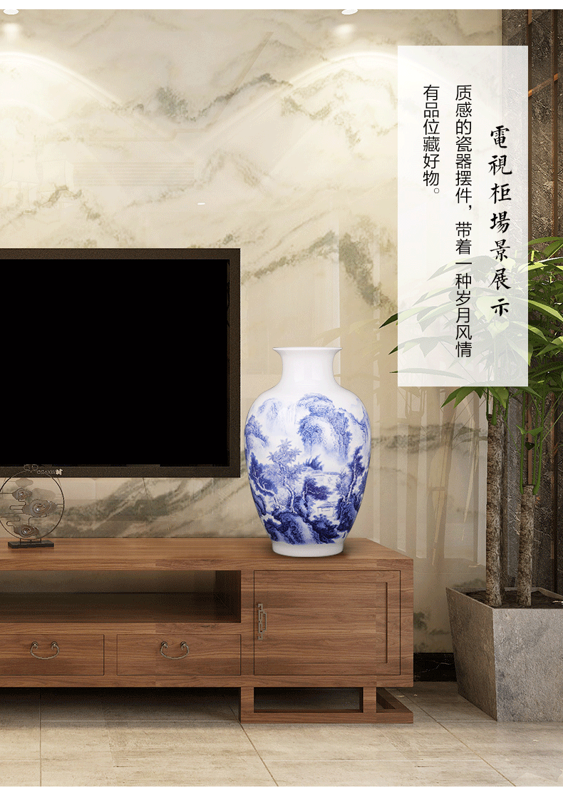 Jingdezhen blue and white porcelain vases, pottery and porcelain sitting room place flower arranging Chinese style household adornment porcelain of TV ark