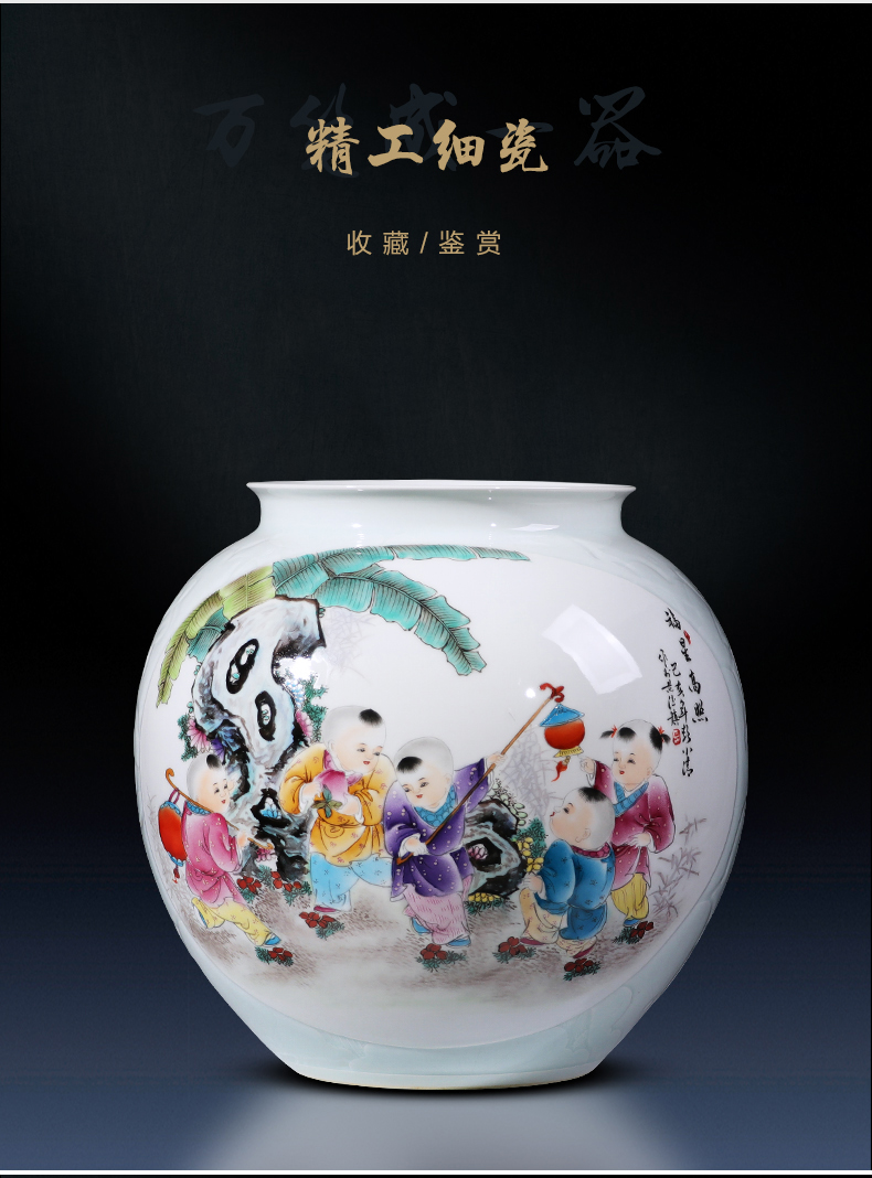 Jingdezhen ceramics hand - made enamel vase large living room TV cabinet decoration of Chinese style household furnishing articles bottle