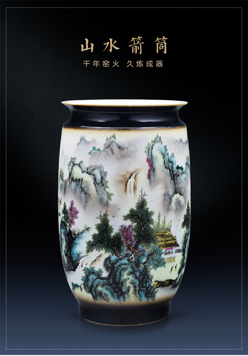 Jingdezhen ceramics big vase furnishing articles of modern Chinese flower arranging sitting room porch table home decoration process