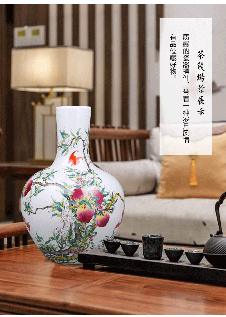 Porcelain of jingdezhen ceramics vase large sitting room place flower arranging restoring ancient ways is rich ancient frame of Chinese style household ornaments