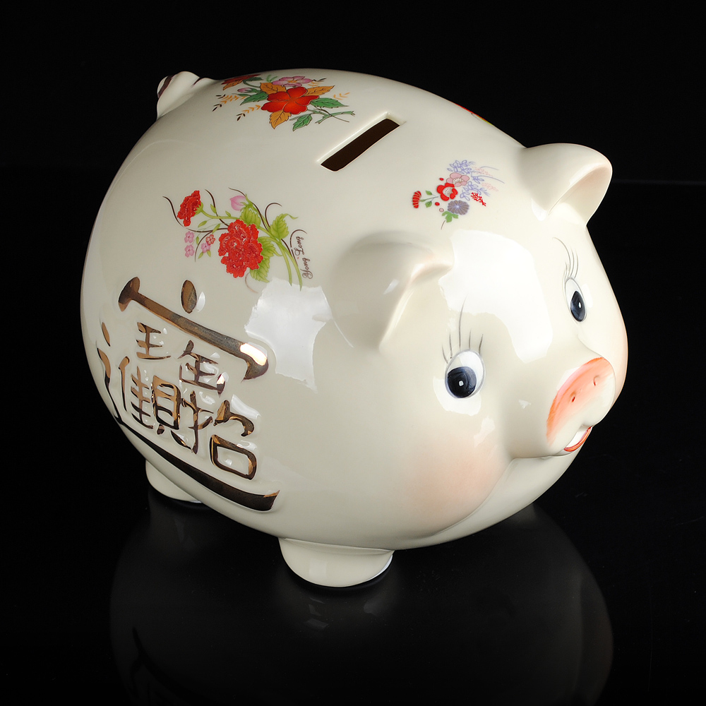 Ceramic furnishing articles pig piggy bank express piggy bank cream - colored creative children 's adult female household large gifts