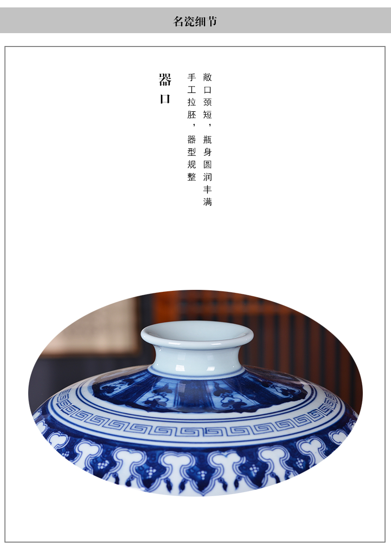 Jingdezhen chinaware bottle name plum modern blue and white porcelain vase Chinese flower arranging home decoration sitting room TV ark, furnishing articles