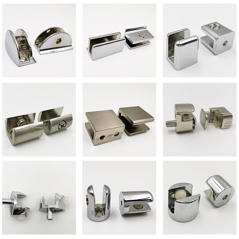 Glass clip fixed clip adjustable bracket glass holder hardware accessories wine cabinet clip alloy partition board clip