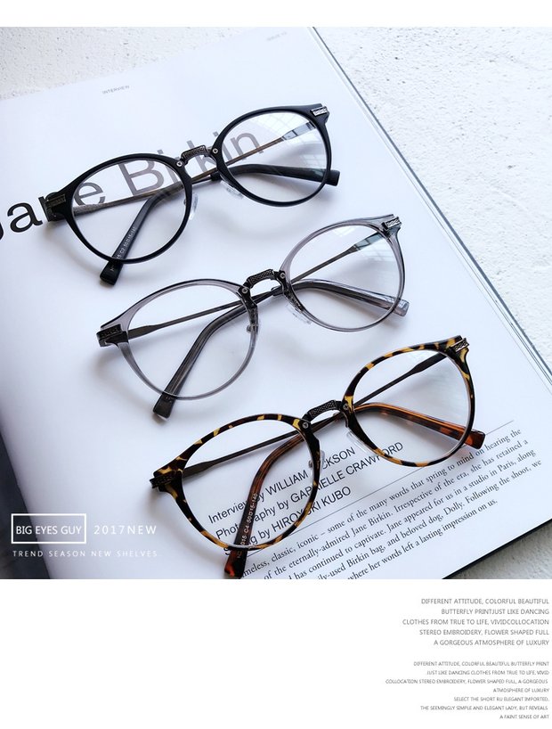Yu Wenle với khung hình bầu dục retro khung cận thị kính nam và nữ siêu nhẹ nghệ thuật văn học trang trí đồng bằng phẳng gương thủy triều kính cận thời trang