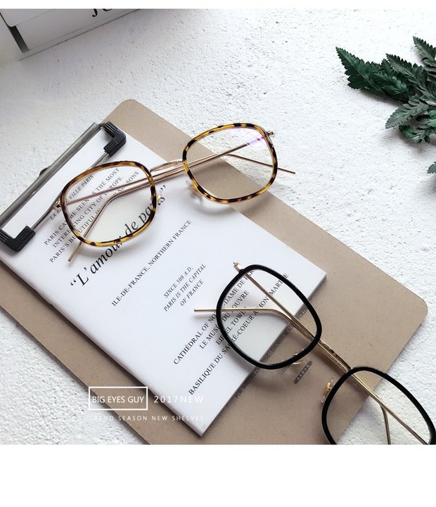 Phiên bản tiếng Hàn của kẹo màu nhỏ hộp phẳng gương kính nam nữ văn học và nghệ thuật nhỏ tươi siêu nhẹ kính khung thủy triều kính mắt eye plus
