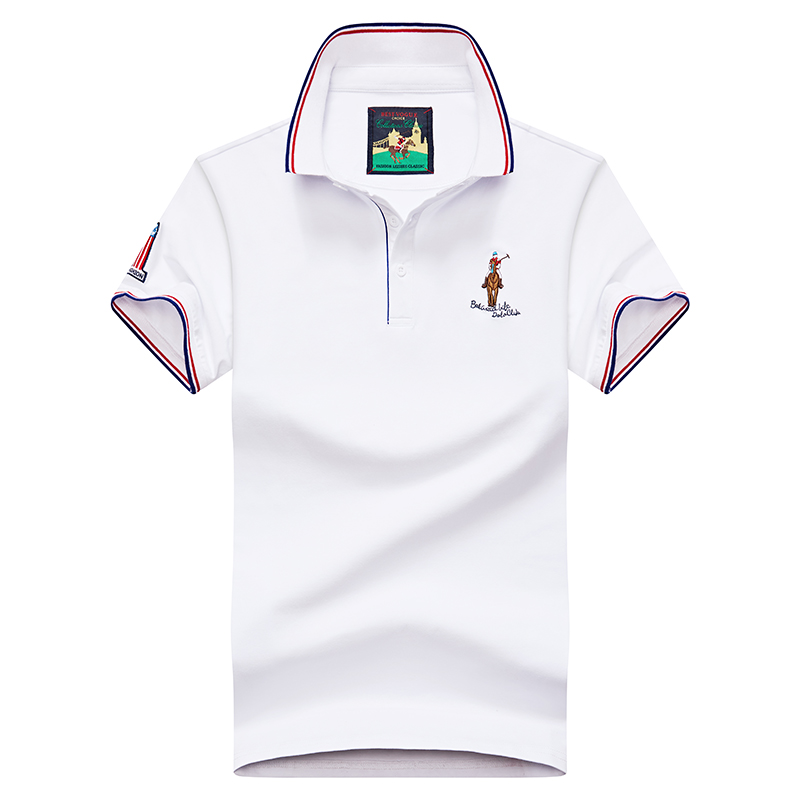 White 8631Embroidery label Polo shirt man Lapel Short sleeve T-shirt middle age Have leadership T Compassionate business affairs Dad Costume summer Paul's shirt
