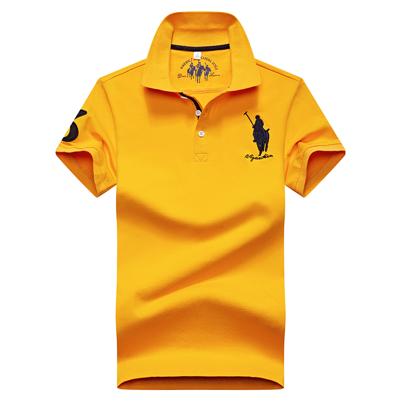 Yellow 8635Embroidery label Polo shirt man Lapel Short sleeve T-shirt middle age Have leadership T Compassionate business affairs Dad Costume summer Paul's shirt