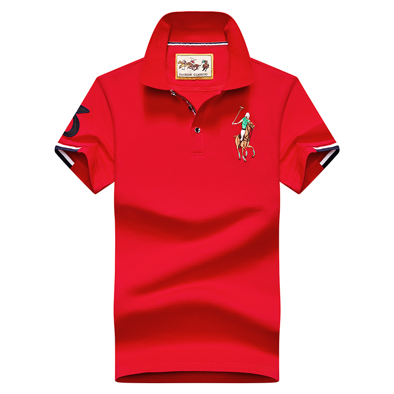 Red 8633Embroidery label Polo shirt man Lapel Short sleeve T-shirt middle age Have leadership T Compassionate business affairs Dad Costume summer Paul's shirt