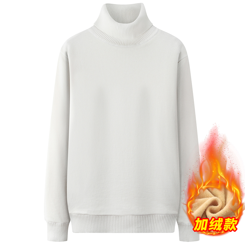 Cộng với nhung cao cổ đầu áo len nam màu tinh khiết knitsweater dày cậu bé thủy triều tinh khiết bông áo len áo len trẻ.