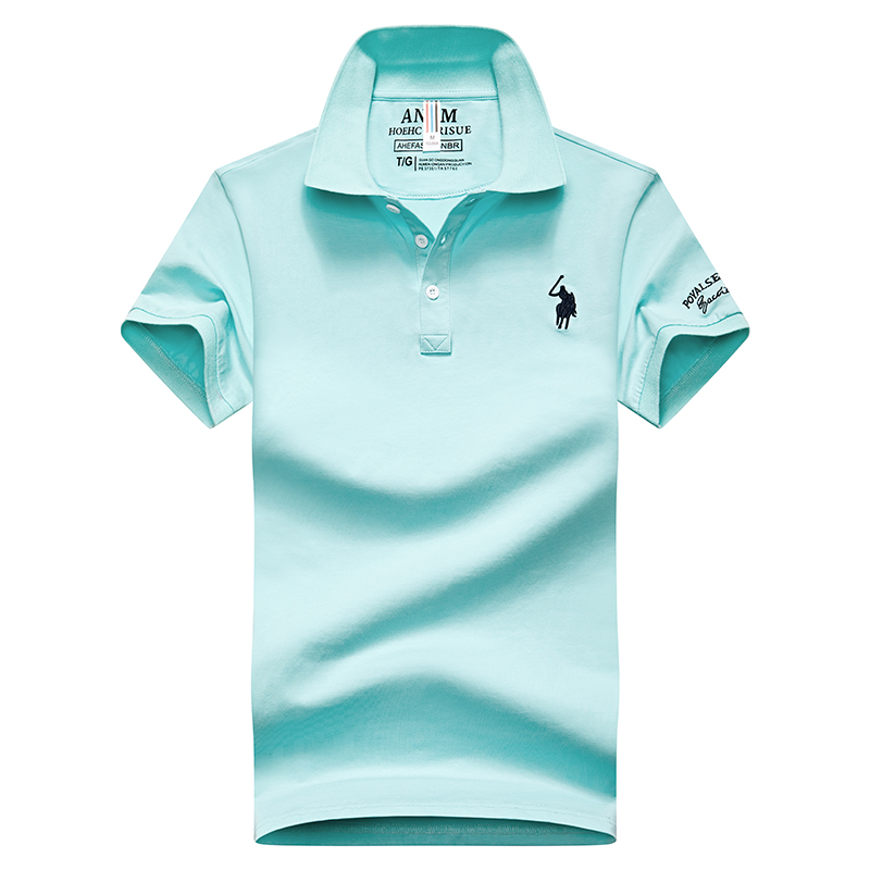 Light Blue 8636Embroidery label Polo shirt man Lapel Short sleeve T-shirt middle age Have leadership T Compassionate business affairs Dad Costume summer Paul's shirt