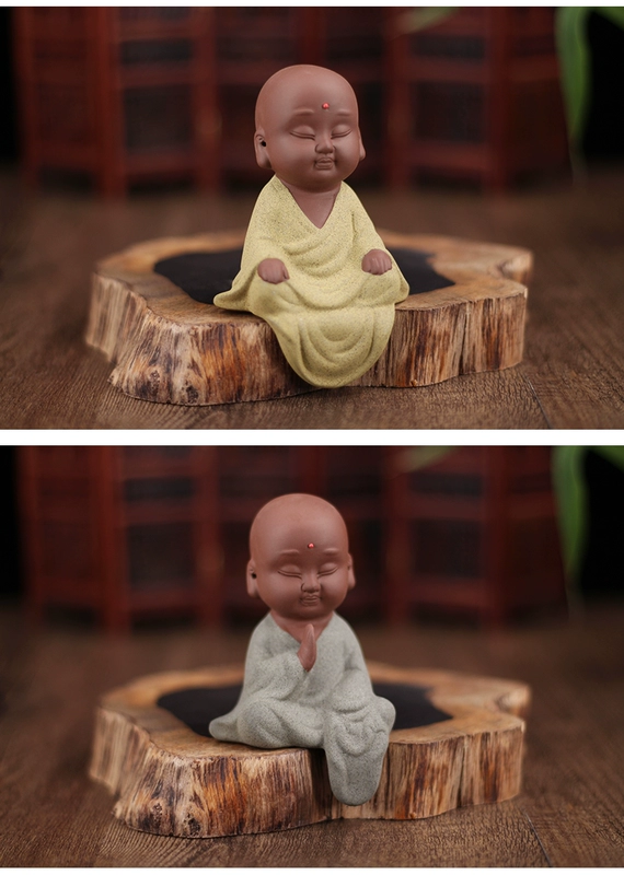 Bo Gujia đồ trang trí thủ công nhỏ Phòng khách phong cách Trung Quốc màu tím cát trang sức mini Zen gốm nhà nhân vật rượu mát