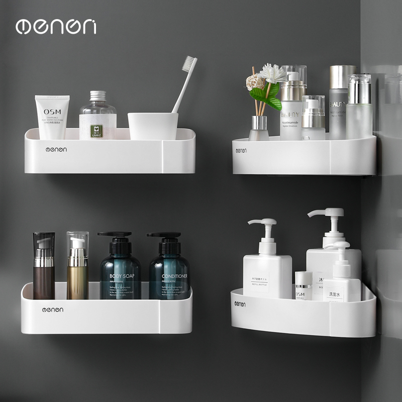 Bathroom Storage Rack Wall-Mounted No-Drill Toilet Corner Washroom Shower Sink Triangular Storage Rack