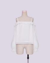 (To Alice)C443218 original Lotus sleeve shoulder Lady chiffon shirt top